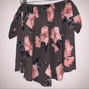 Hyped Unicorn Medium Off the Shoulder Capped Sleeve Print Blouse